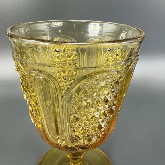 L G Wright Amber Glass Cups Goblet Set 2 Manganese 365nm Green UV Glow Cups - Picture 4 of 15